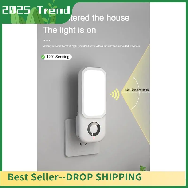 AD33 HOT LED Induction Night Light Intelligent Wireless Plug-In Aisle Corridor Night Bedroom Night Light With Flashlight EU-PLUG
