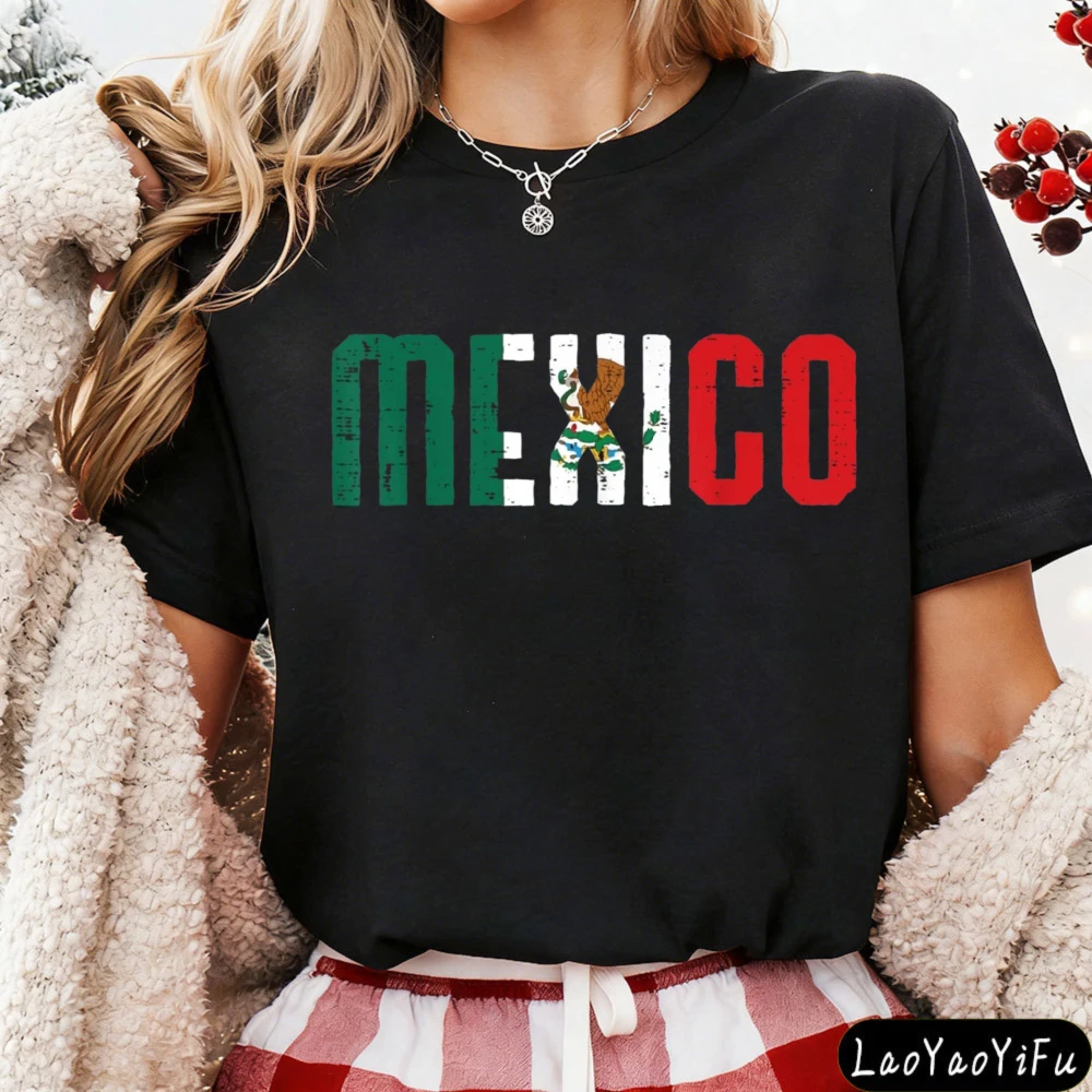Mexican Independence Day Mexico Pride Vintage Men Women Gift Unisex T-Shirt Mexican Vintage Fashion Letter Print Clothes