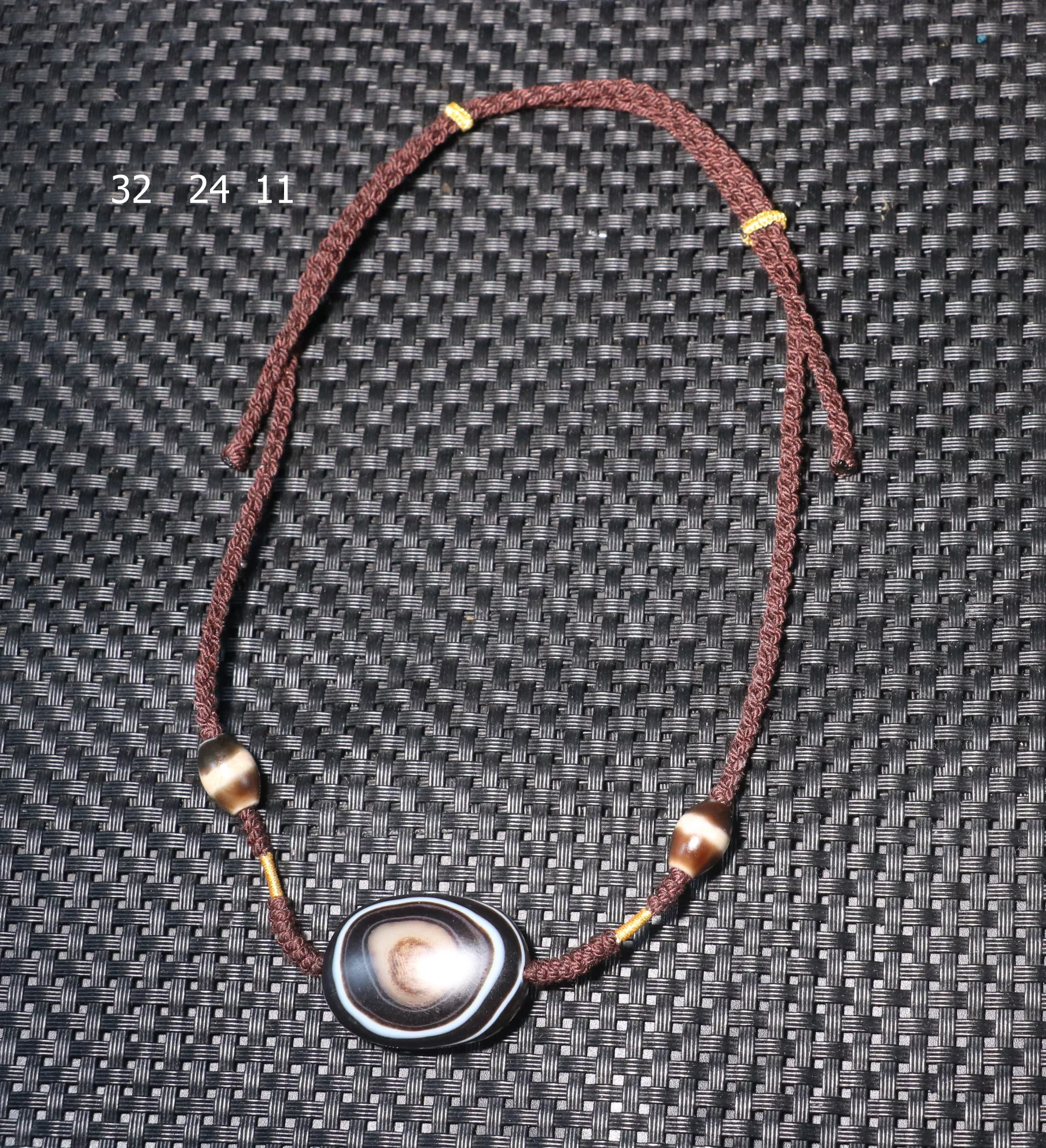 Magic Energy Tibetan Old Agate Goat Heaven Eye Rich dZi Bead Necklace Pendant $$ Timestown  AA