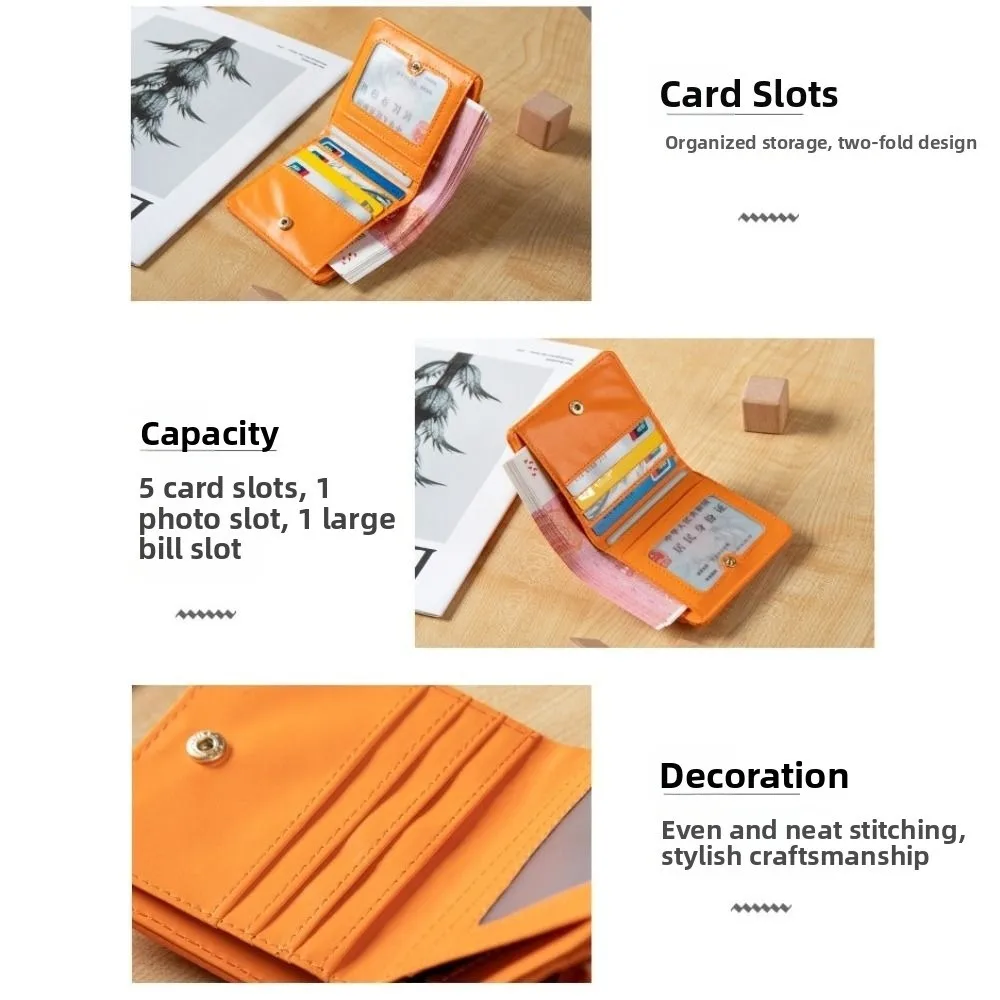محفظة جيب بتصميم نحيف، محفظة جلدية قصيرة الطراز، حجم صغير، حامل بطاقة الائتمان، محفظة عملات معدنية متعددة البطاقات