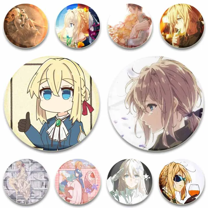 Anime Movie Violet Evergarden Enamel Pins Custom Cartoon Figure Cosplay Badges Clothes Backpack Jewelry Brooch Gifts for Friends