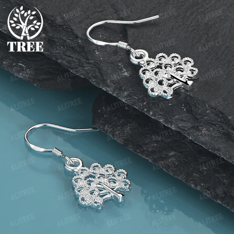 New Style Popular 925 Sterling Silver Tree Shaped Drop Earrings For Women Engagement Wedding Banquet Party Jewelry Accessories