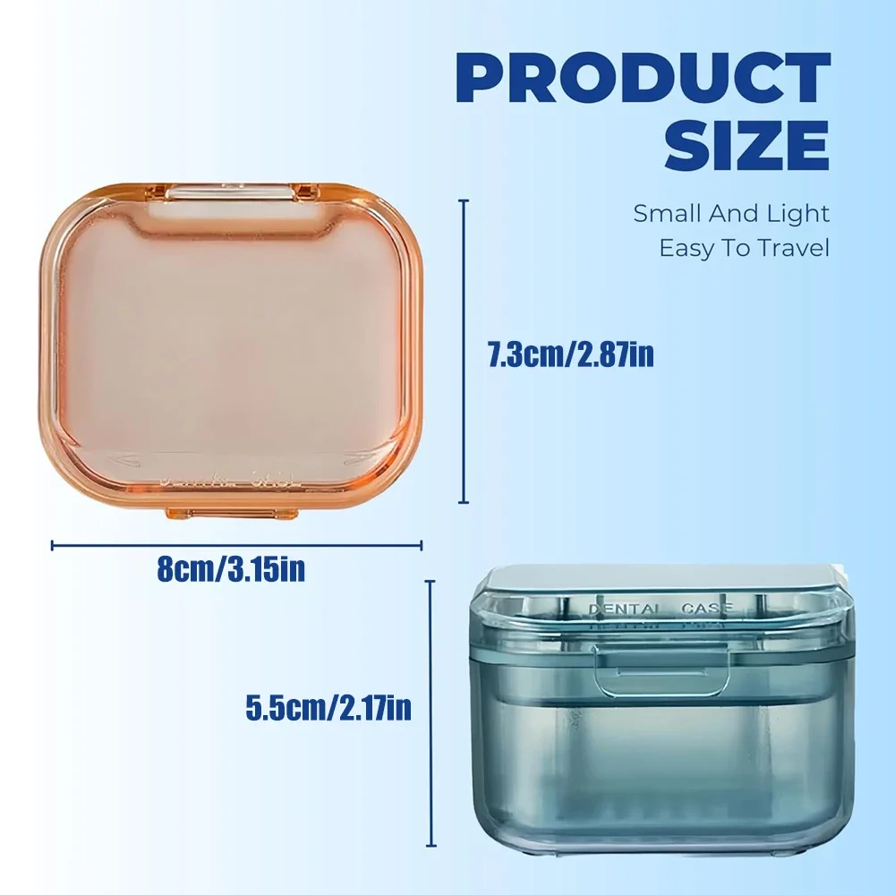 1PCS Retainer Cleaner Case, Unique Denture Bath Suitable for Dentures, Denture Bridges, Partial Dentures, Traditional Braces