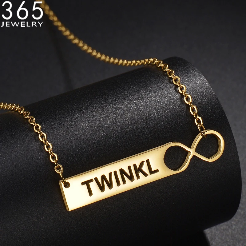 Custom Rectangular Cutout Infinity Symbol Necklace Personalized Name Fashion Stainless Steel Jewelry for Women Birthday Gift