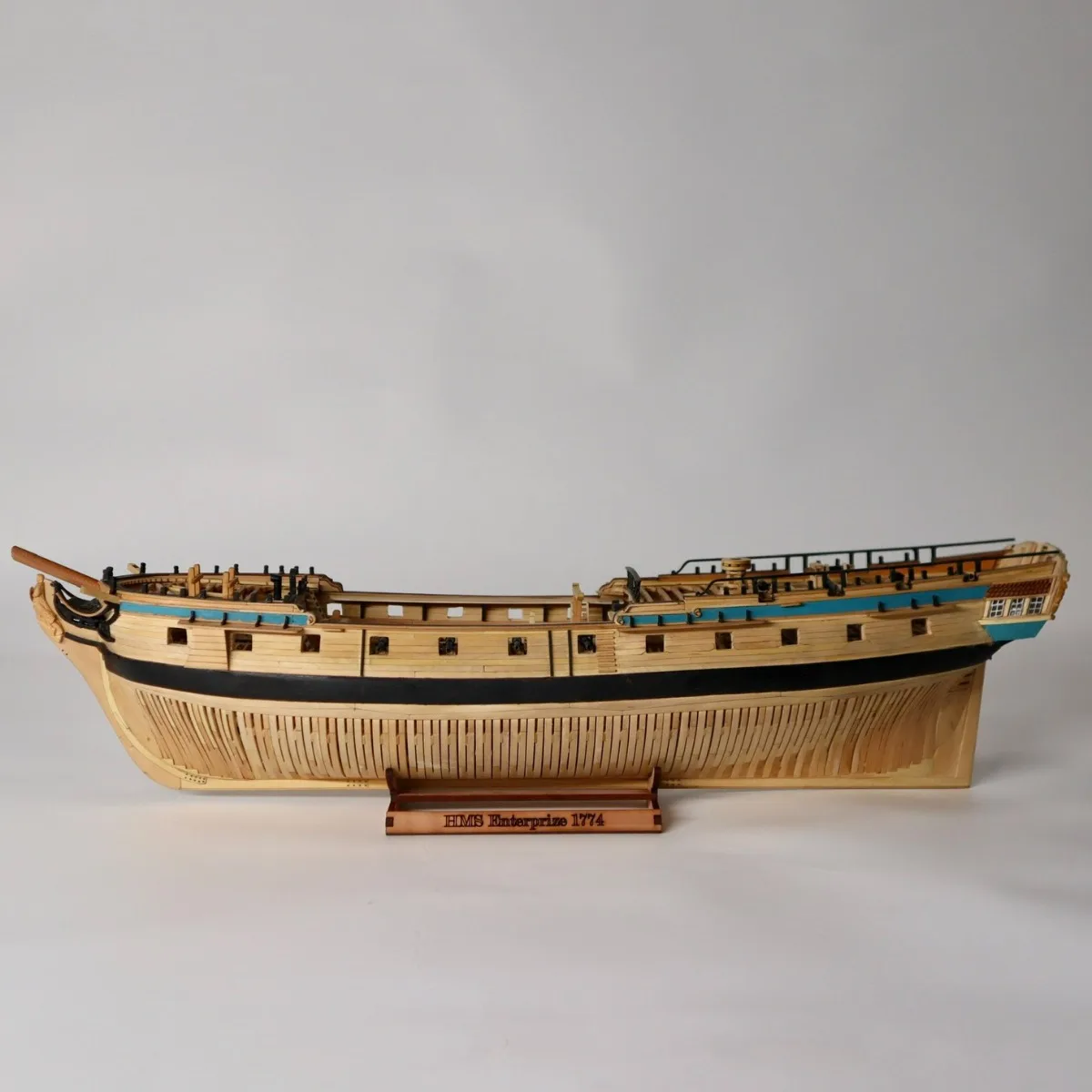 1/96 Simulation Enterprise Sailboat 45cm Full Rib Structure Wooden Material Sailboat Model Kit Boy Toy Gift Ornament