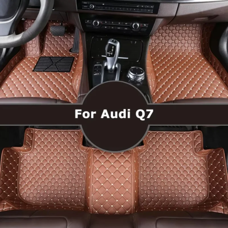 Full-Coverage Custom Car Floor Mats Waterproof Wear-Resistant  Anti-Slip Foot Carpets For Audi Q7 Auto Interior Accessories