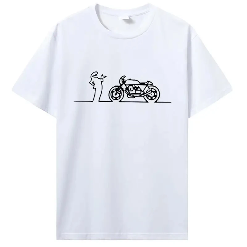 Motoguzzi-男性と女性のためのコットンTシャツ、lina guzzti Nomads、lineman TVシリーズ、ヒップホップトップ、ストリートウェア、50919