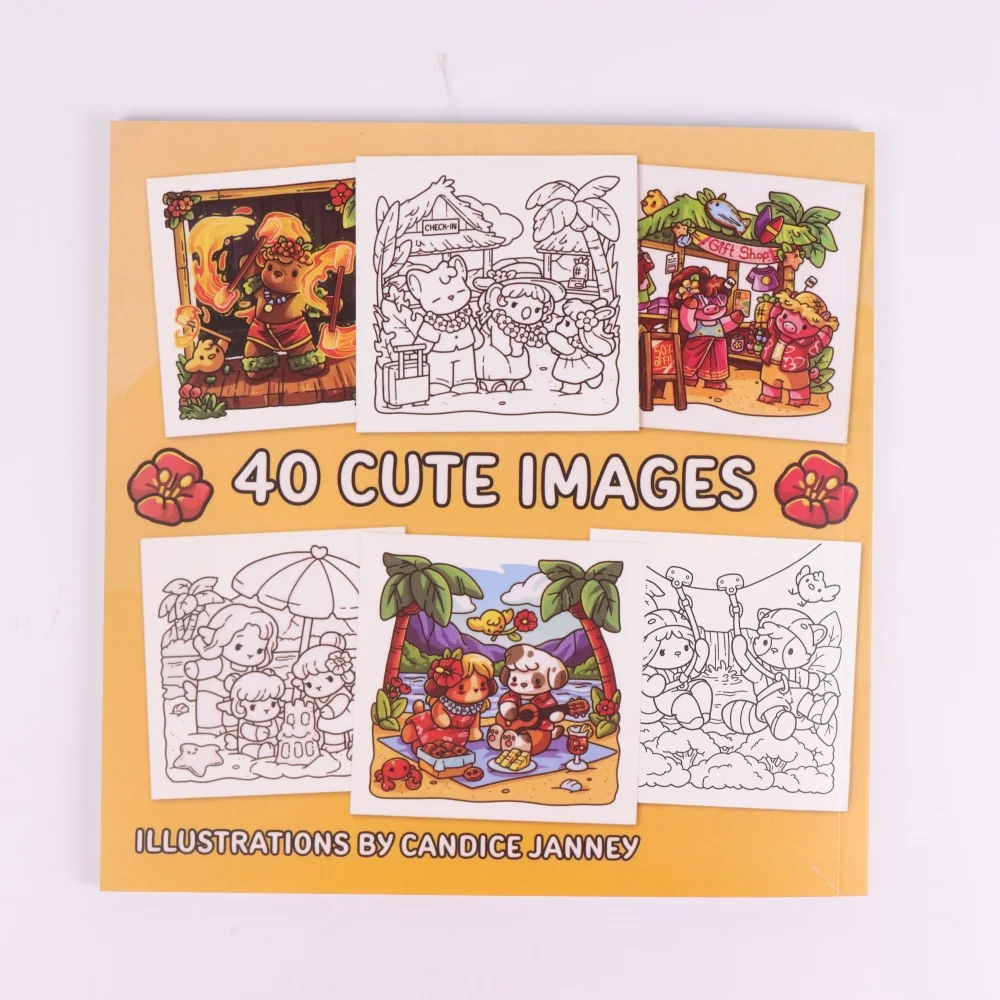 Cozy Hawaii Coloring Books, Tropical Scenes, Easy Coloring, For Home Parent - Child DIY, Relax, Unwind, Boost Creativity