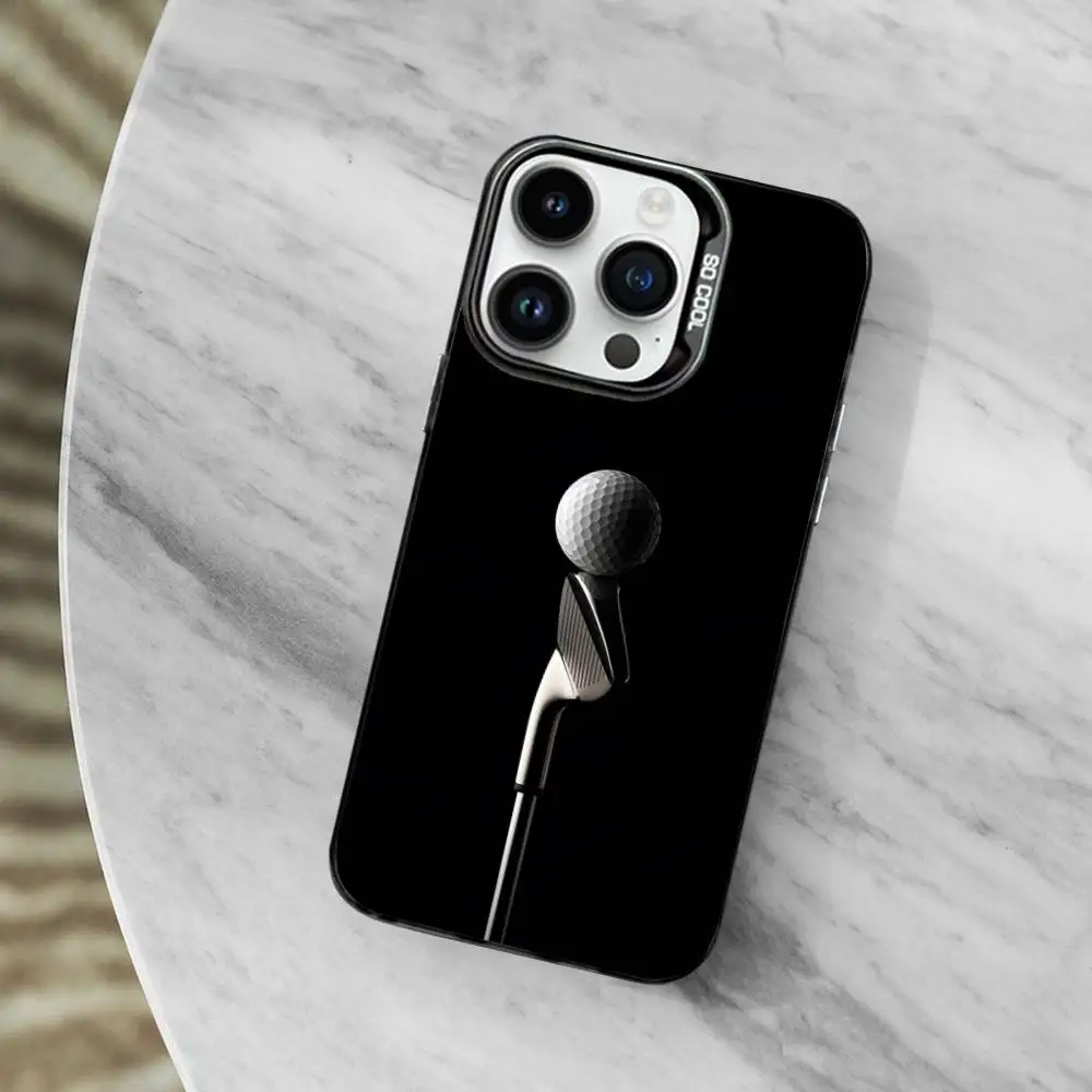 Coque de téléphone de Golf de sport moderne pour iPhone SE,13,XS,14,17,15,Mini,Pro,MAX,12,11,16, coque en Silicone noir mat