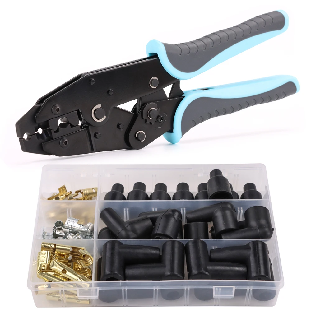 

YF-2048 Efficient Automotive Ignition Terminal Wire Crimping Pliers Hand-Powered Spark Plug Terminal Connector Tool Set