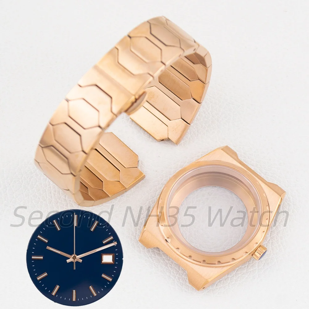 Stainless Steel Diving NH35 Case Bracelet Sapphire Glass 31mm Dial Hands For VC222 NH35/NH36 Movement Men 37mm Watch Case Parts