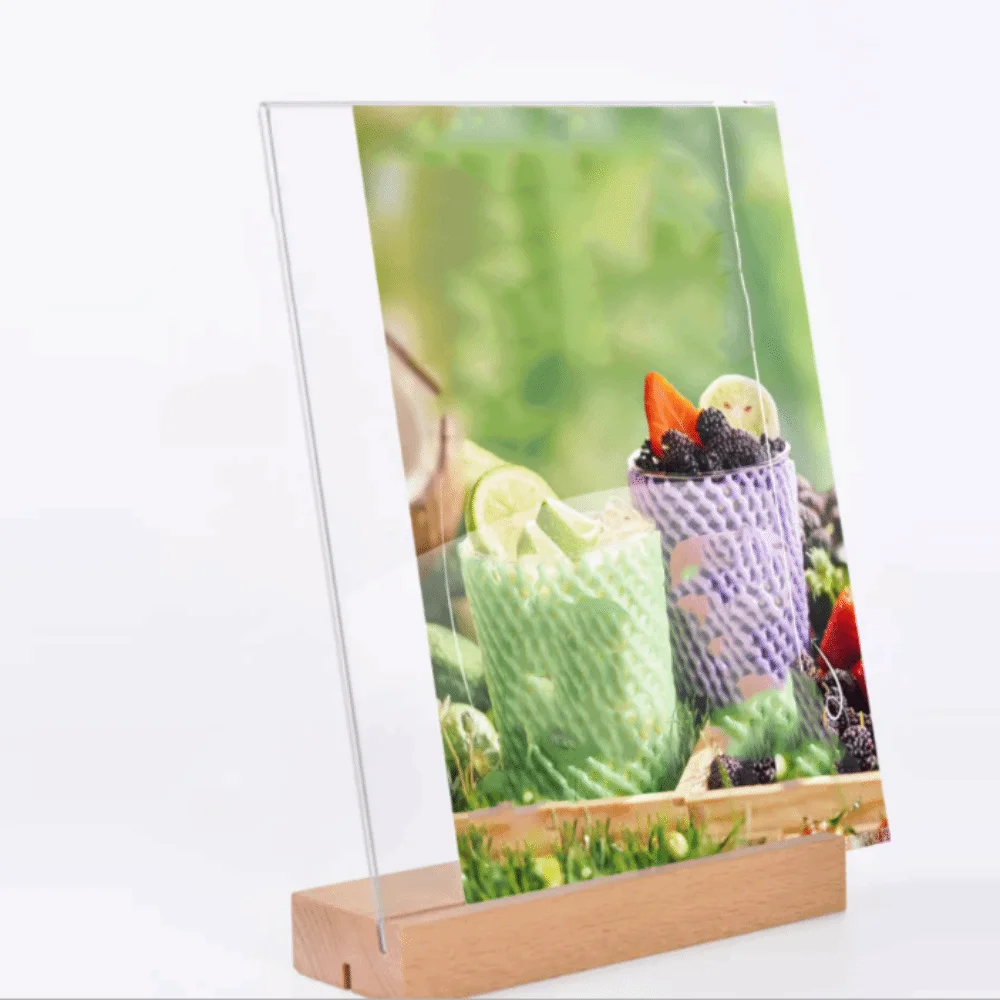 Slant/straight Groove Menu Paper Display Stand Highly Transparent A4 Menu Sign Holder 2 Uses Waterproof
