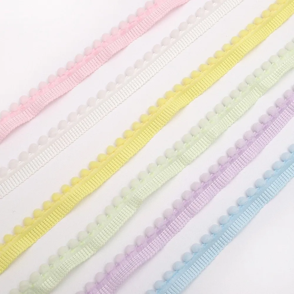 Fashion Mini Pom Pom Fringe Ribbon Colorful DIY Sewing Lace Trim Fringe Pompoms Lace Pillow Curtains Home Decor