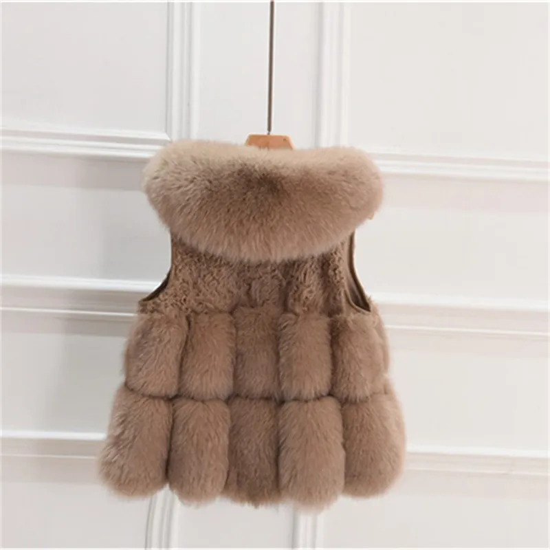 Fur Vest Female Short 2021 New Casual Korean Fashion Fur One Piece Imitation Fox Fur Hooded Vest Thin Waistcoat High Quality