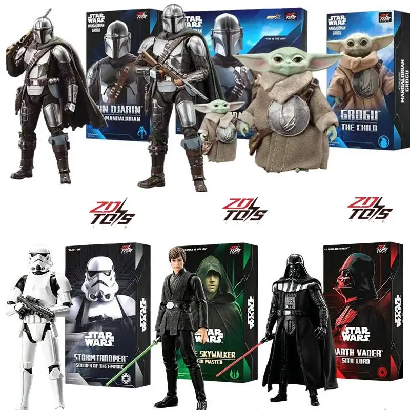 

1/10 Star Wars 20cm Action Figures ZD Toys Mandalorian Grogu Din Djarin Darth Vader Joint Movable Ornament Collectible Gift Toys