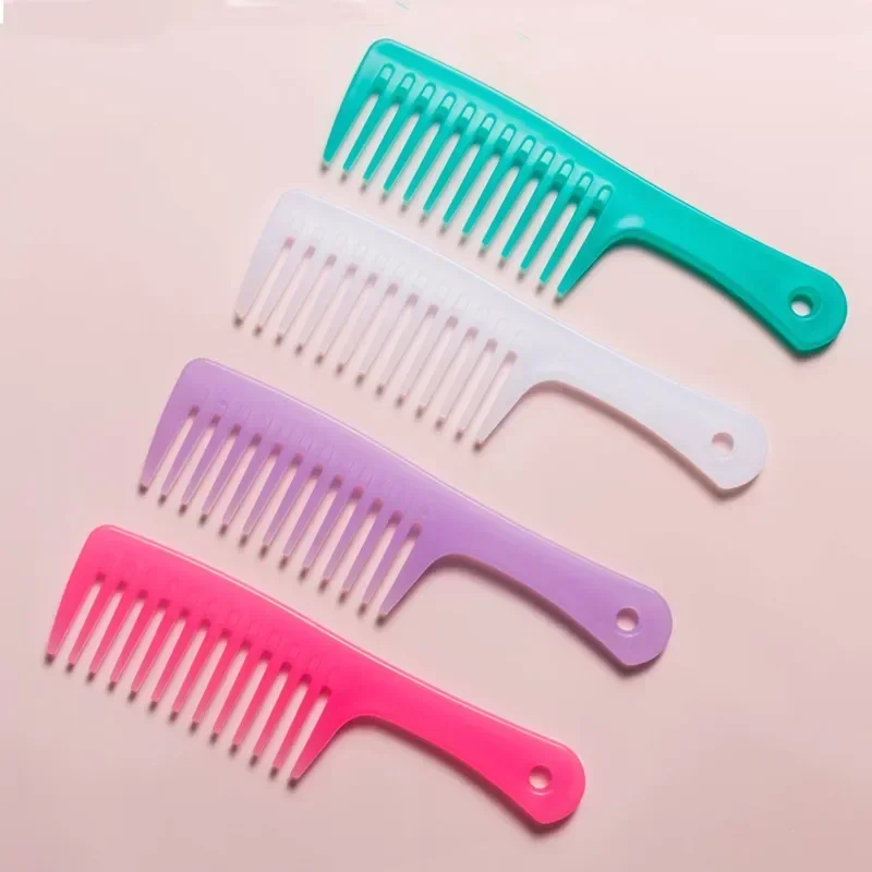 Large Wide-tooth Hair Comb Curly Hair Comb Women Plastic Smooth Hair Brush No Knot Thickened Hairdressing Comb Styling Tools