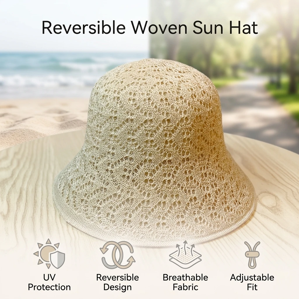 Women's Reversible Sun Hat UV Protect Wide Brim for Outdoor Activities