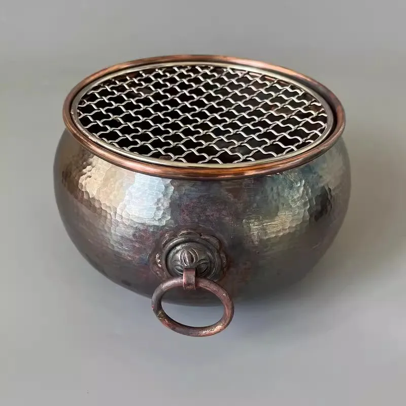 Pure Copper Carbon Stove Outdoor Portable Tea Coffee BBQ Roasting Olive Charcoal Container Multi Use