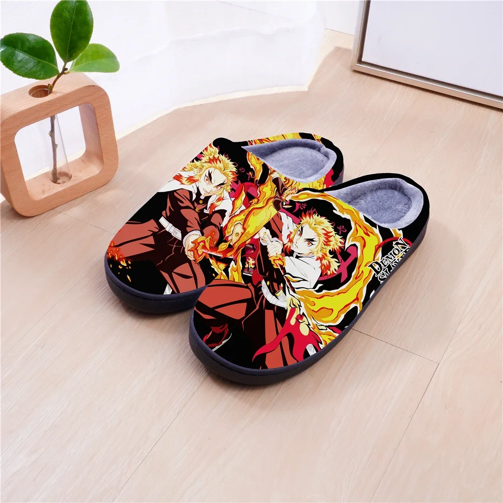 Demon Slayer Winter Warm Slippers Anime Kochou Shinobu Cosplay Cartoon Shoes For Men Women Boy Girl Slippers Halloween Gift