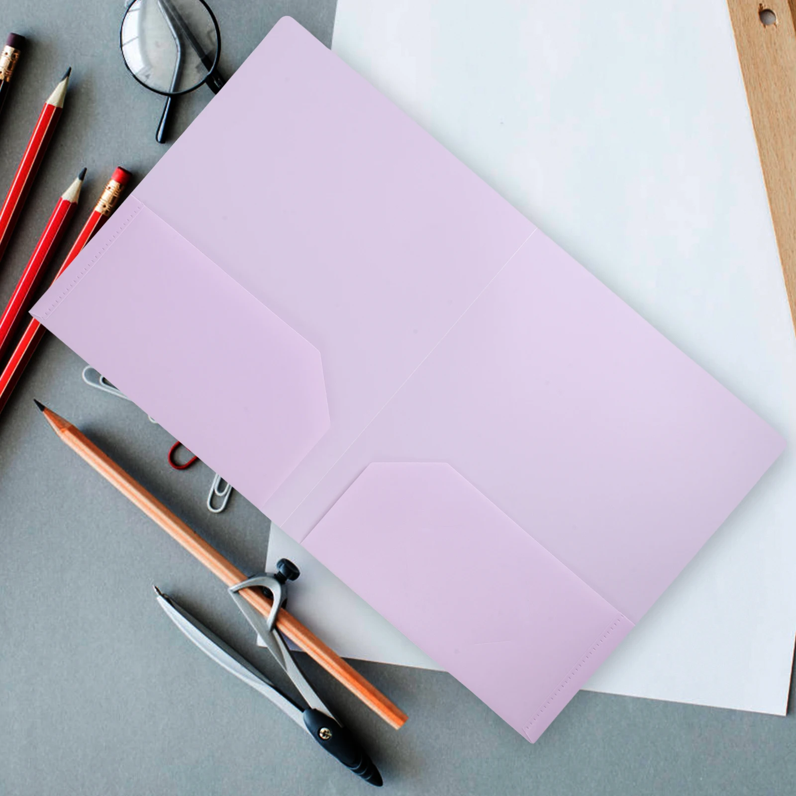 

6Pcs Pastel Colored Double Pocket File Folders PP Plastic Document Holder Organizer for Office School Home Colored Folders