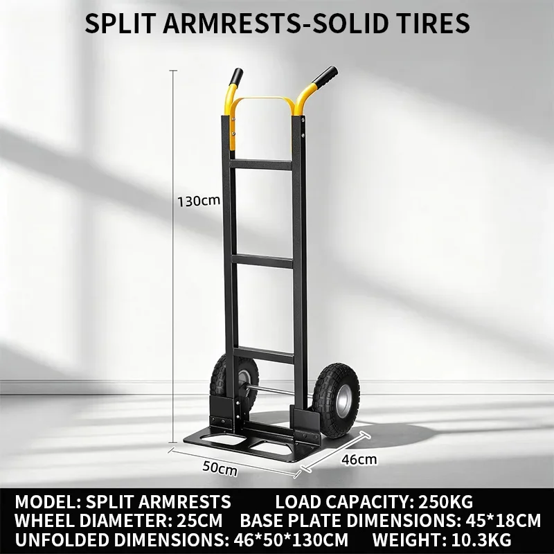 3-in-1 Folding Hand Cart, 4-Wheel Hand Cart, Diagonal Pull Mode for Effortless Hauling, Heavy-Duty Hand Cart