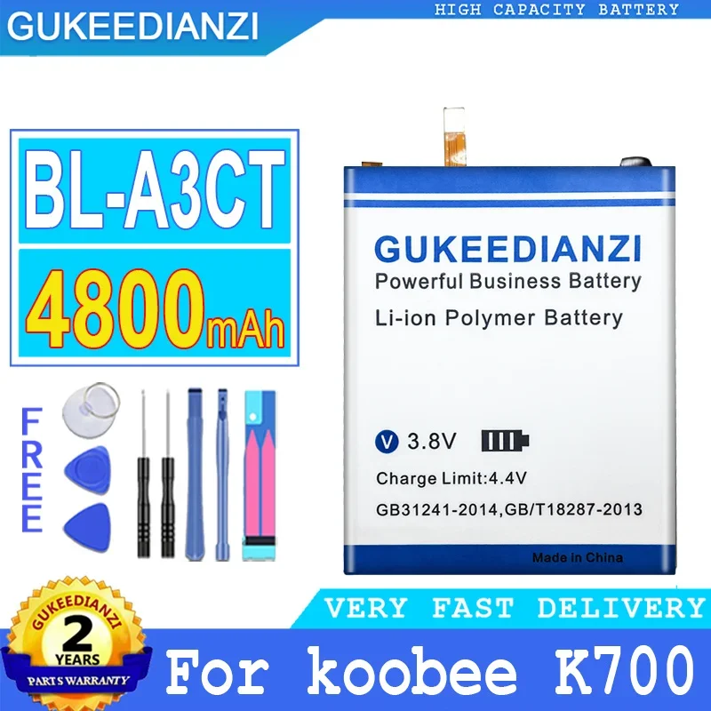 

4800mAh GUKEEDIANZI Battery For koobee K700 BL-A3CT Big Power Bateria