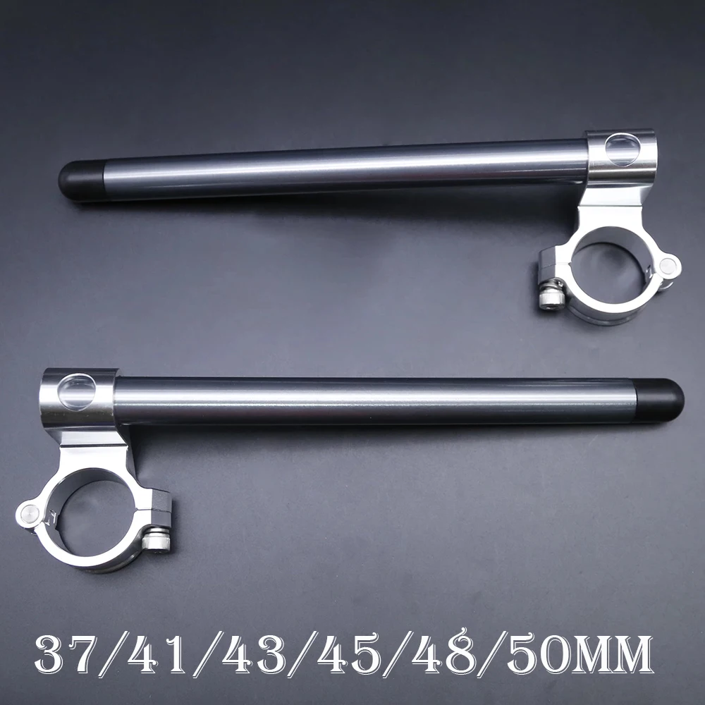 Motorcycle CNC Cafe Racer Handlebar Racing 37  41 45 48 50MM Clip On Fork Handle Bar 1.5 Inch Riser Rised Clip on