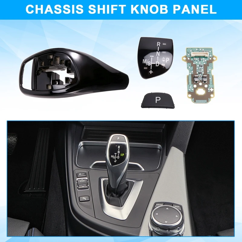 F Chassis Gear Shift Knob Panel & LED Circuit Board W/M Patch & P Button Patch For BMW 3 Series/4 Series 2013-2019