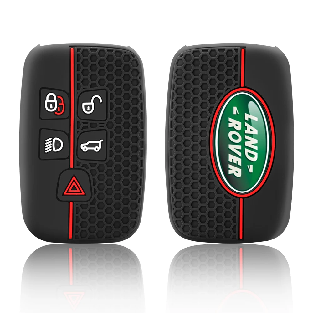 5 Buttons Silicone Car Key Case Cover Land Rover Range Rover Sport Velar Evoque Freelander2 Discovery Jaguar XF XJ XJL XE