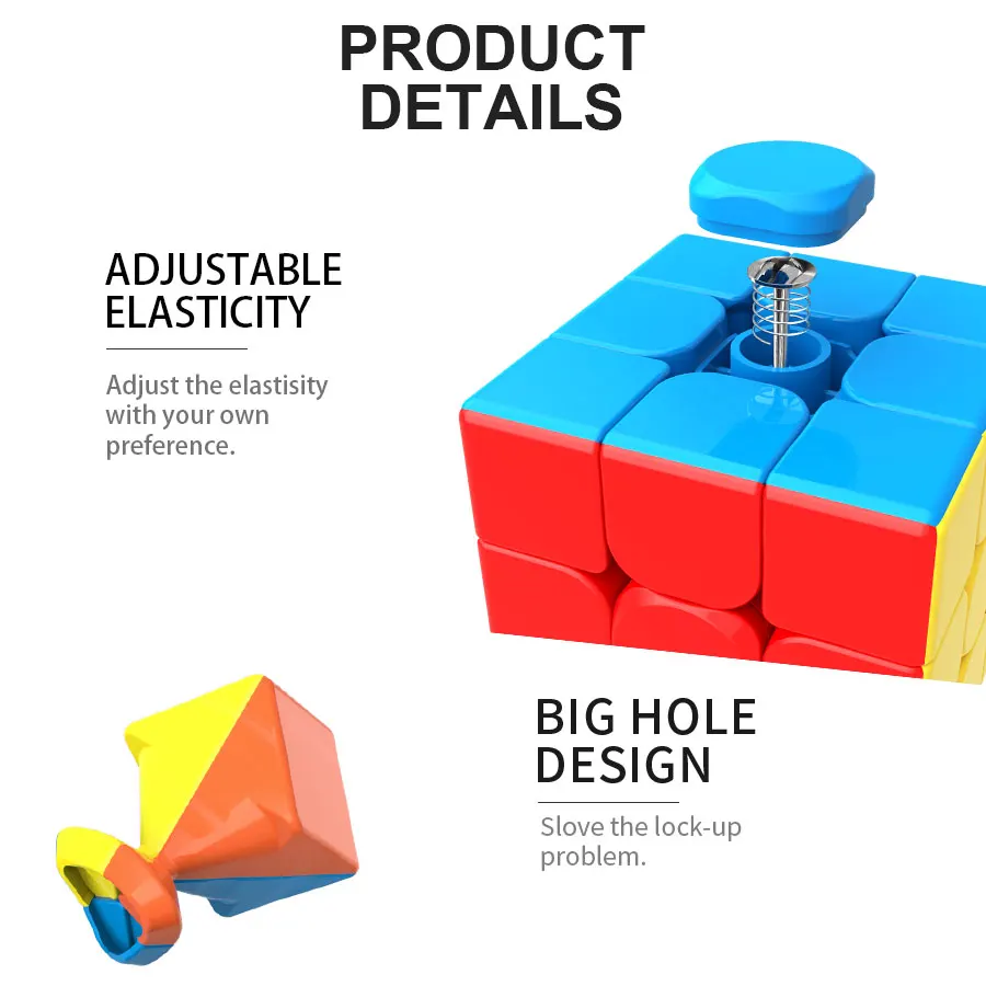 Cube magique à torsion rapide 3x3x3, puzzle anti-stress, jeu professionnel de vitesse lisse, jouet pour enfants, cadeau