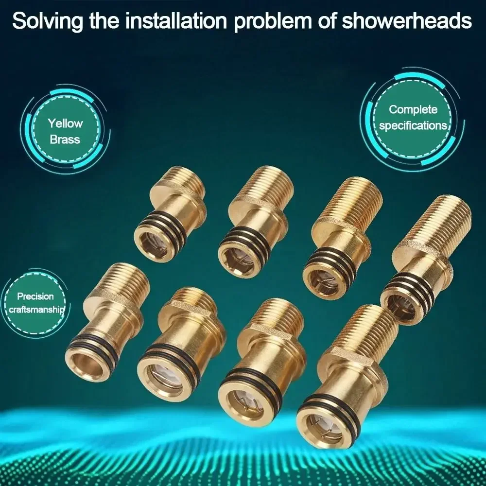 Copper Angled Curved Foot Angle Adjustment Thickened Shower Faucet Adapter Lengthened Wall Mounted Eccentric Screw Corner