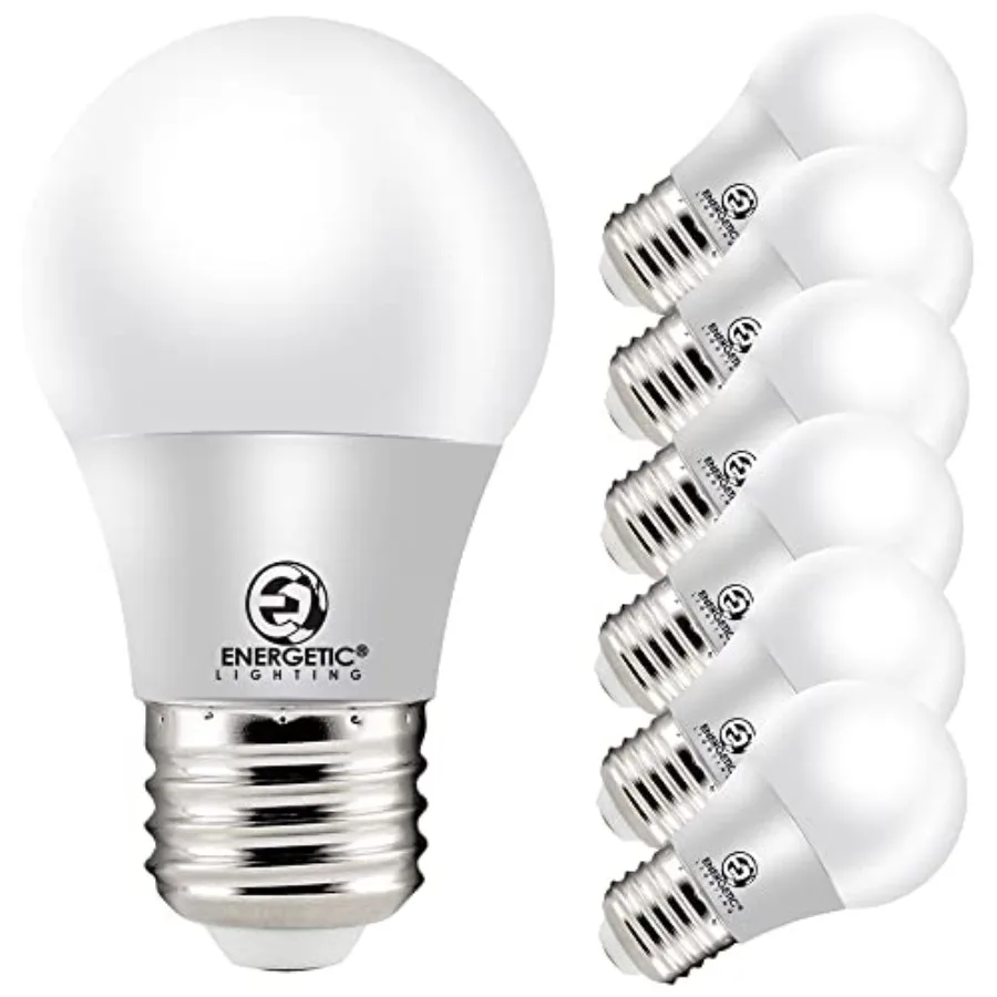 Energetic A15 Refrigerator Bulbs 40 Watts Equivalent 5.5W,LED Appliance Dimmable Light Bulbs,,E26 Base, UL Listed, 6 Packs