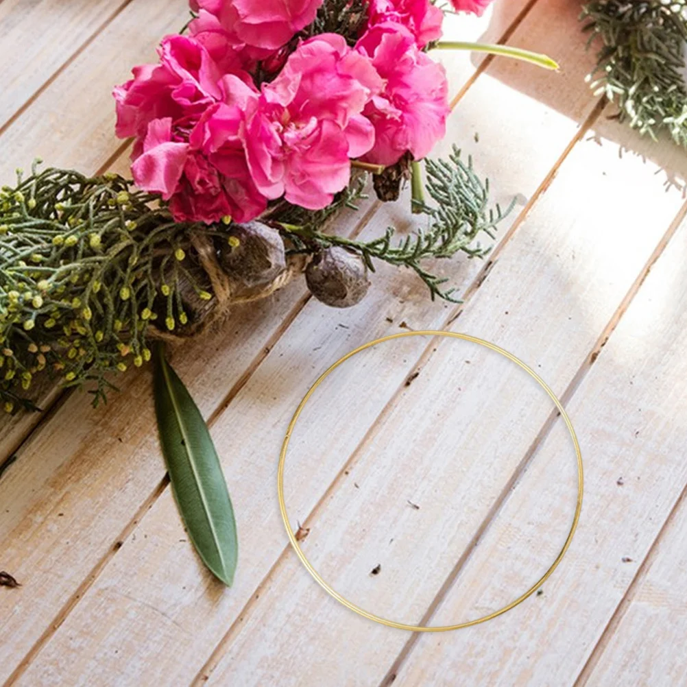 

8Pcs Gold Metal Floral Hoops Iron Rings DIY Dreamcatcher Wedding Table Centerpieces Wreath Craft Wall Hanging