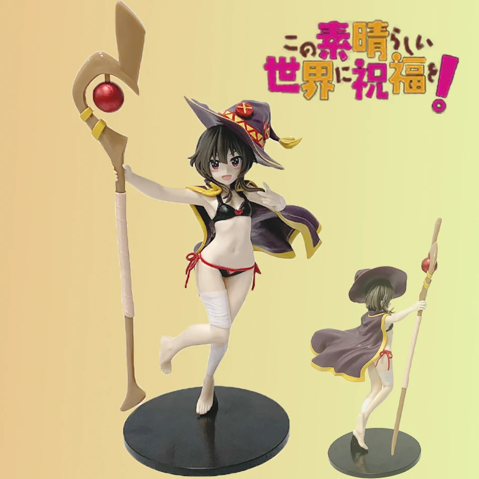 En Stock Anime la bénédiction de dieu sur ce monde merveilleux 18 cm Megumin Figurine mignonne décor Statue poupées
