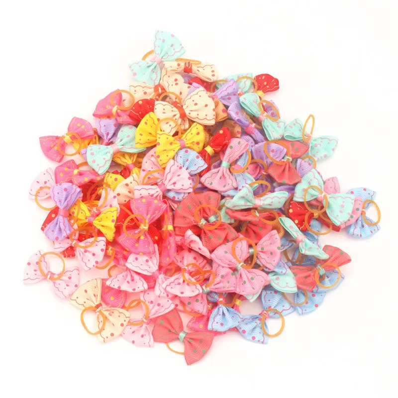 Hot Sale Various Style Head Flower Pet Dog Bow Rubber Band Pet Accessories for Puppy Cat Pet Supplies