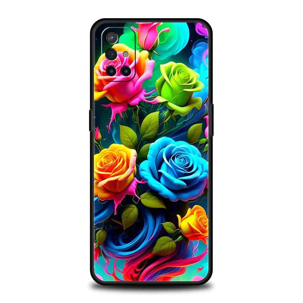 Colorful Flower Luxury Phone Case For Oneplus 10T 11 R10 Nord N100 N200 N10 10 7 8 9 7T 8T 9R 9RT CE 2 Z Pro 5G Silicone Cover