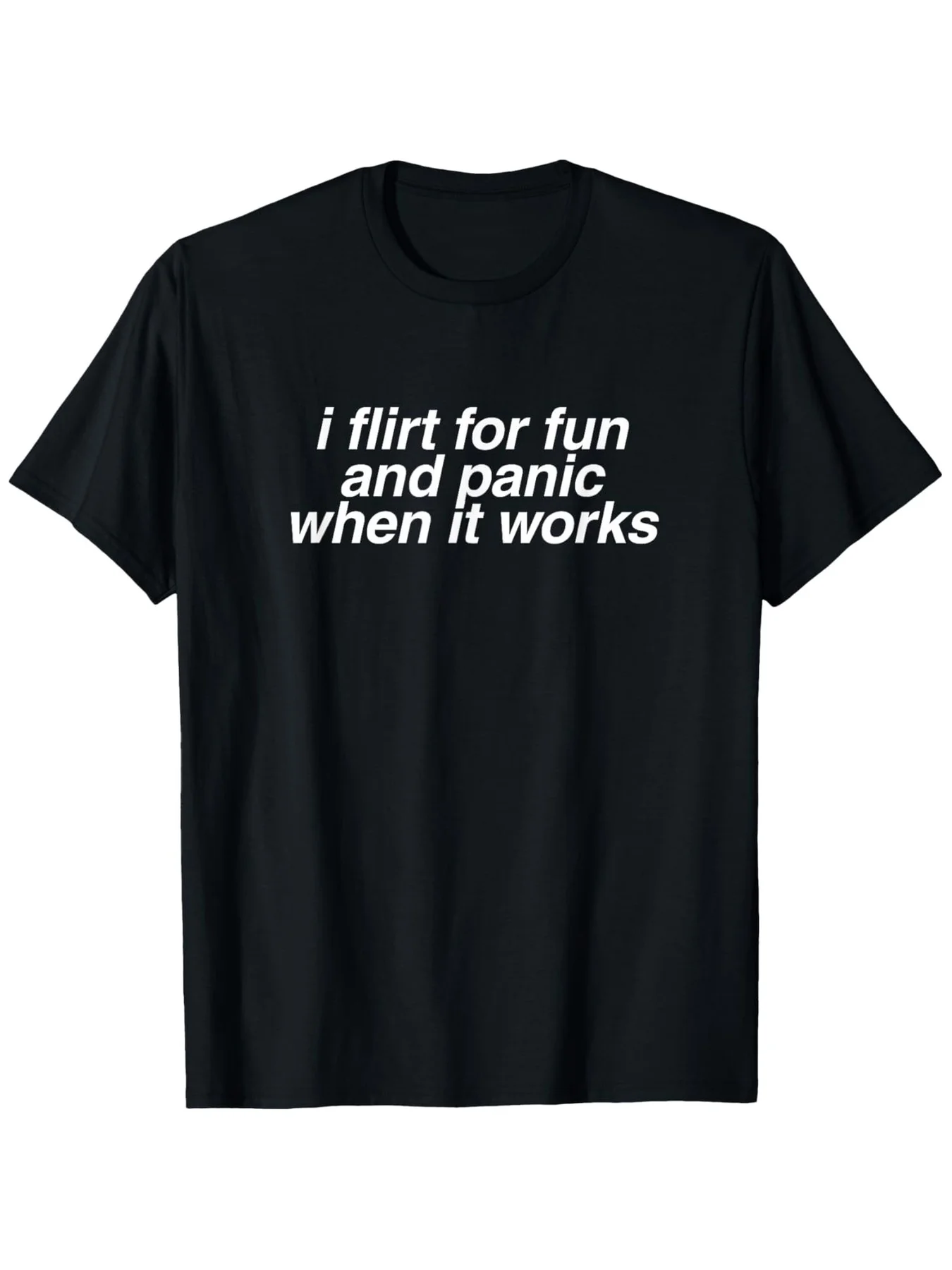 I Flirt Just for Fun, Humor, Mental Disorders, Gen Z Memes, College Vulgar T-Shirts, Men's Casual Round-Neck Outdoor Short-Sleeve T-Shirts for All Seasons, Fun T-Shirts, Summer Quality T-Shirts, Men's Summer T-Shirts, Casual and Comfortable