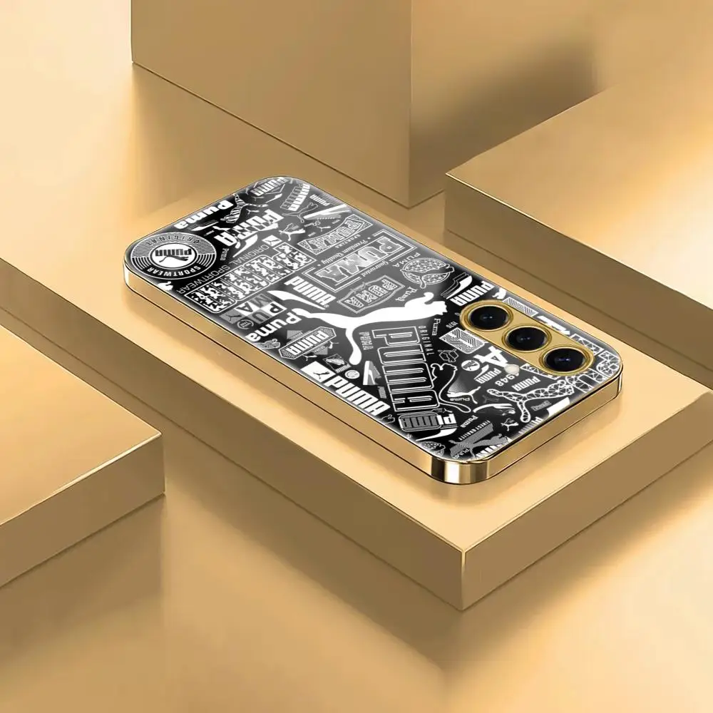 Fashion p-pumas Phone Case For Samsung S26 S25 S24 S23 S22 S21 Plus Ultra FE Edge Electroplated glass view 5