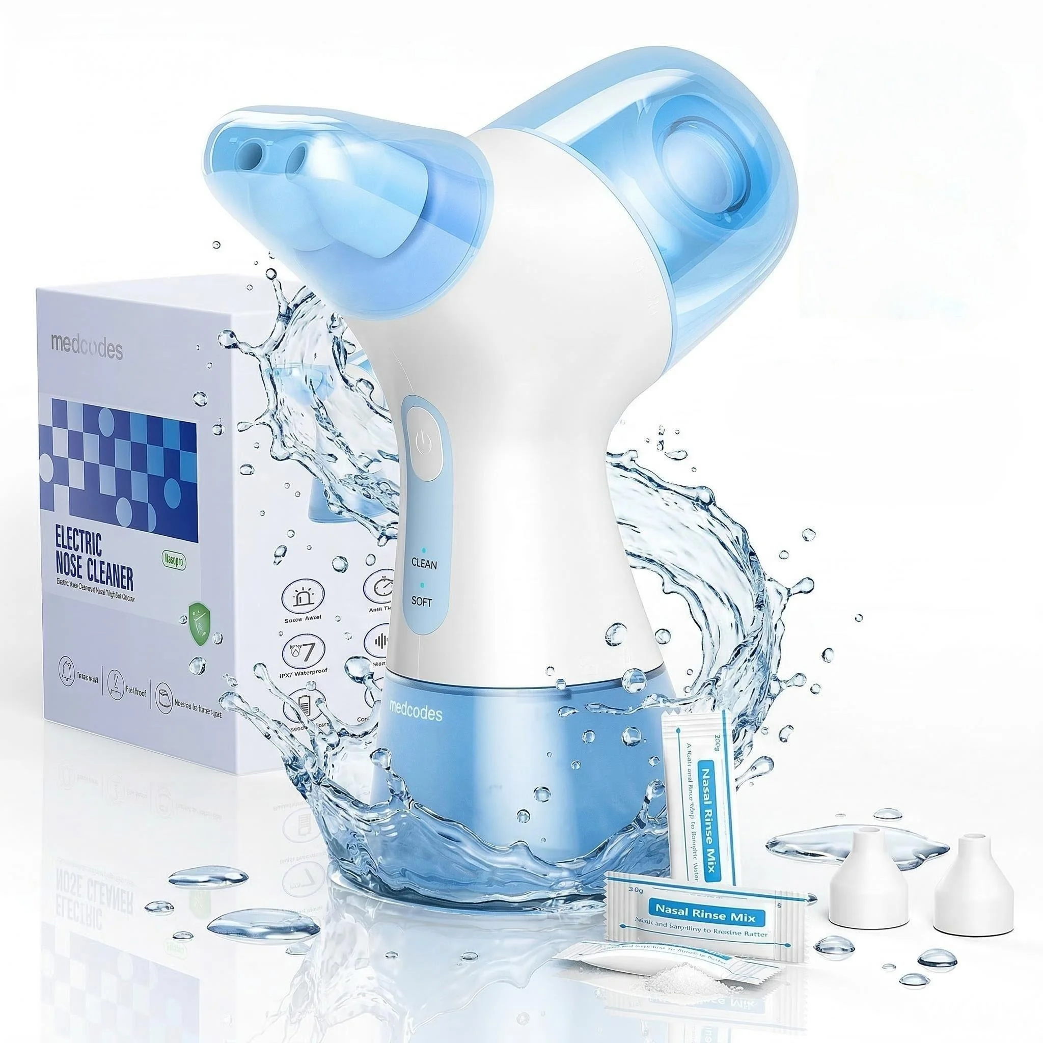 Nasal Irrigation System Sinus Rinse Machine with Water Tank & Waste Collection Tank - Nose Cleaner for Sinus,Allergy Relief