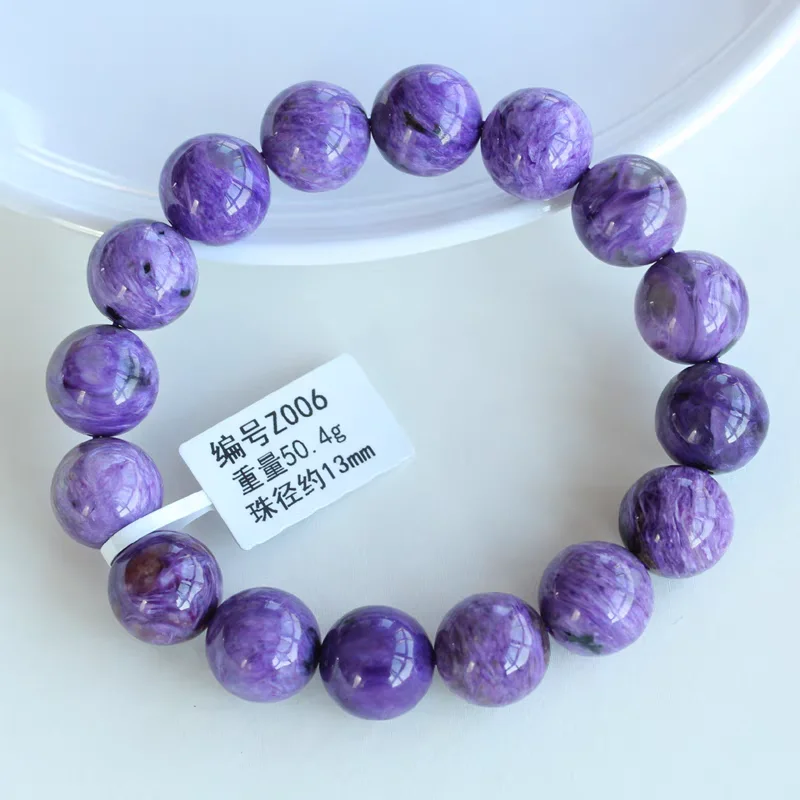 الطبيعية الأرجواني الشارويت الخرز روسيا الخرز سوار مجوهرات النساء الرجال من حجر الشارويت 8mm 9 مللي متر 10 مللي متر 11 مللي متر 12 مللي متر AAAAA