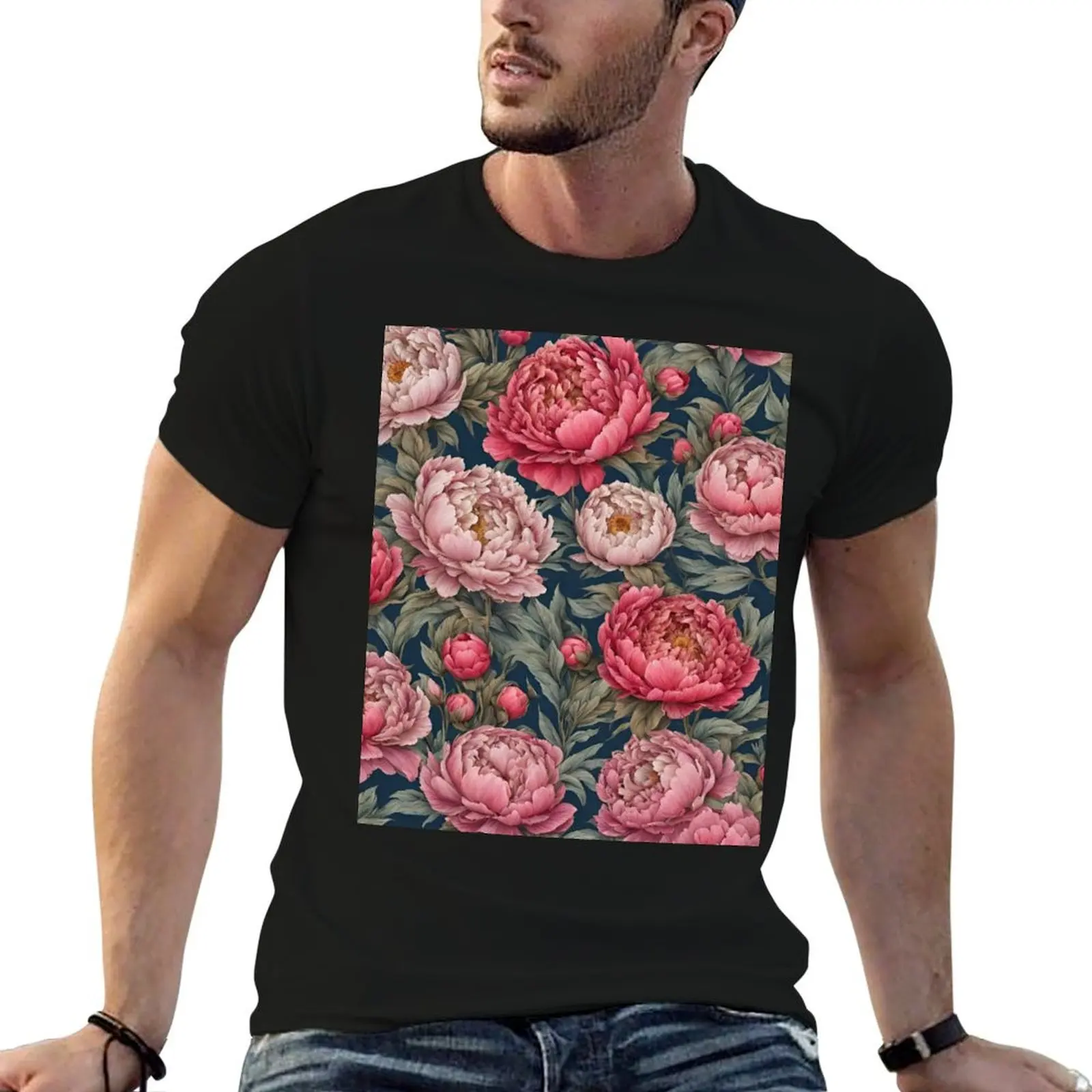 Peony Madness T-Shirt Soft Stretch Short Sleeve Top