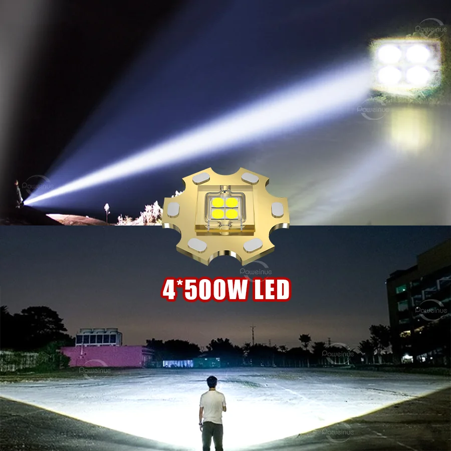 2000W Most Powerful LED Headlamp Super Bright Waterproof Head Flashlight Long Range 6000M Tactical Head Torch Fishing Headlight