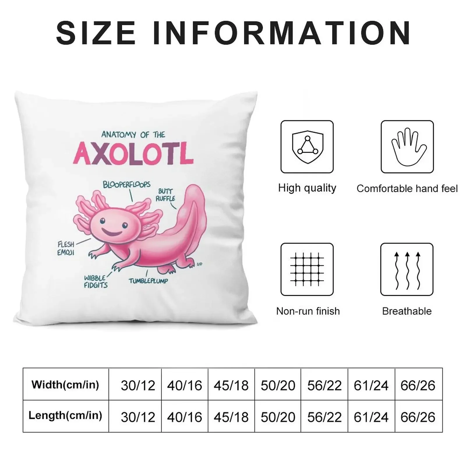 Anatomy of the Axolotl Throw Pillow Cushions For Decorative Sofa christmas pillow case Cusions Cover pillow