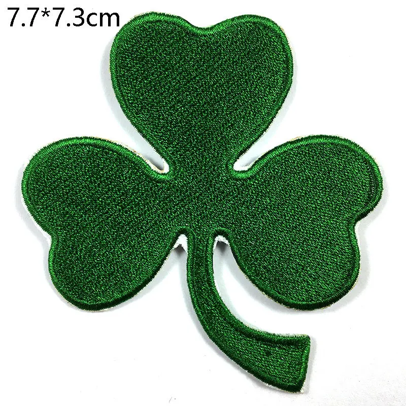 High-end Burnt Edge Adhesive Embroidered Cloth Sticker, Wolf Head Four-leaf Clover Clown Clothing Accessories Schoolbag