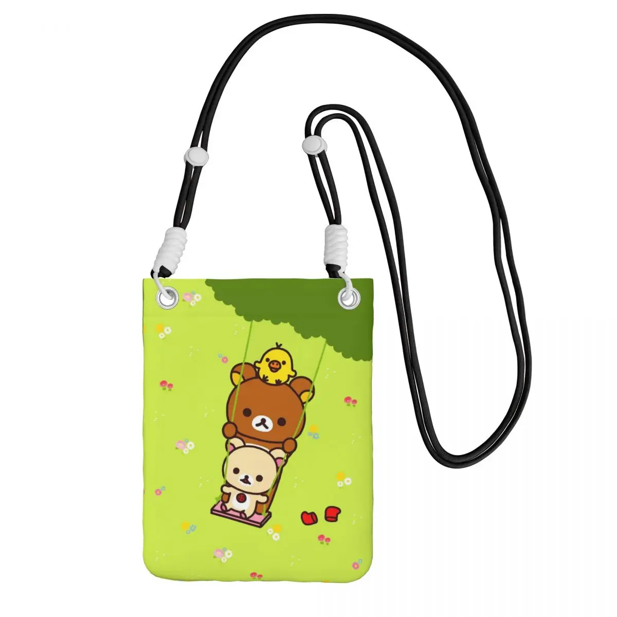 

Custom Fashion Rilakkuma Mobile Phone Bag for Traveling Women Men Teddy Bear Small Crossbody Purse Smart Phone Wallet With Strap