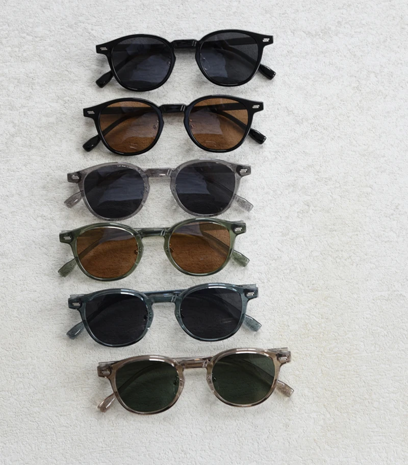 Kachawoo Damen-Sonnenbrille, rund, polarisiert, blau, grau, schwarz, Retro-Sonnenbrille, Herren-Accessoires, leichter TR90-Rahmen, Geburtstagsgeschenk – Detail 1