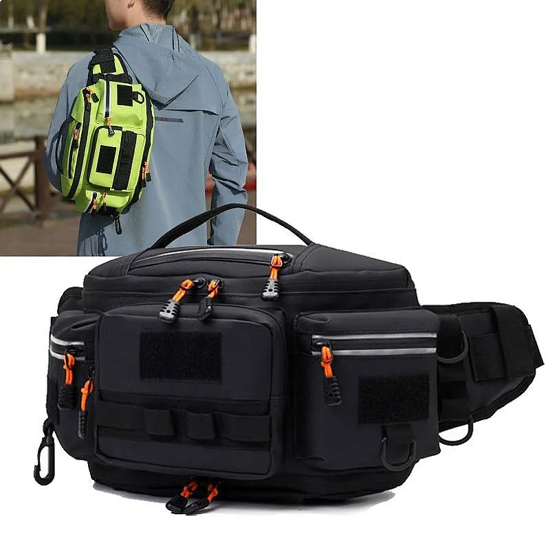 Men's Fashion Lure Waist Bag Molle Sports Hunting Fanny Pack Outdoor Hiking Running Cycling Rig Pouch Multi-pockets Chest Bag