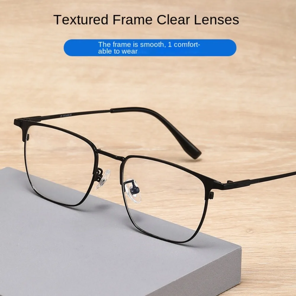 Metal PC Reading Glasses Black Decorative Glasses Presbyopia Eyeglasses Square Anti Eyestrain Reading Glasses Men and Women