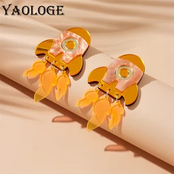 YAOLOGE Acrylic Creative Small Rocket Pendant Earrings For Women Girl New Fashion Ear Dangle Cartoon Jewelry Gift Party серьги