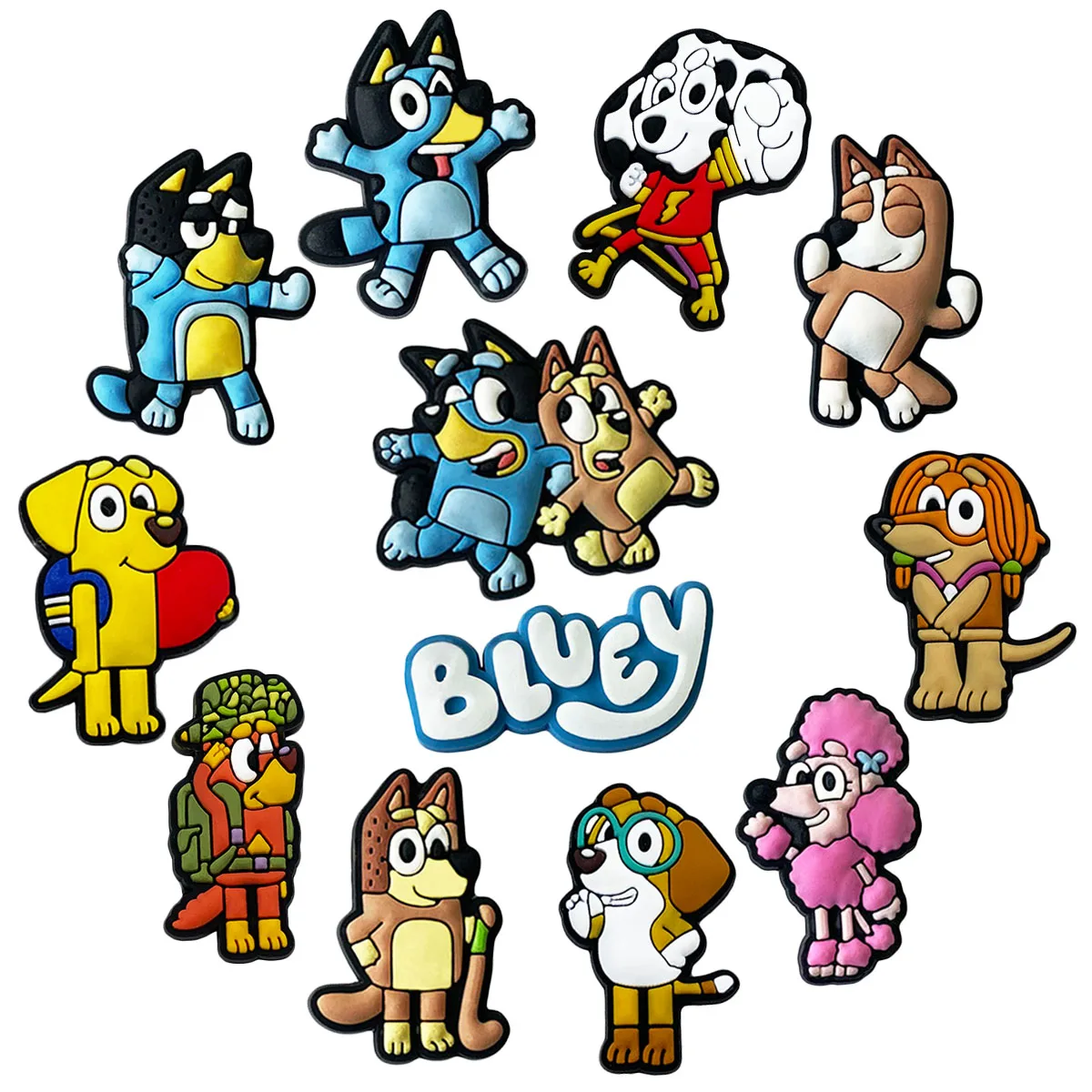 9-100pcs/set Mix Blue Cute Shoe Charms Cartoon Shoe Buckles DIY Decorations for Sandals & Beach Bags Fashion PVC Accessories